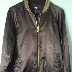 Forever 21 Men Black/Gold Trim Jacket Size S